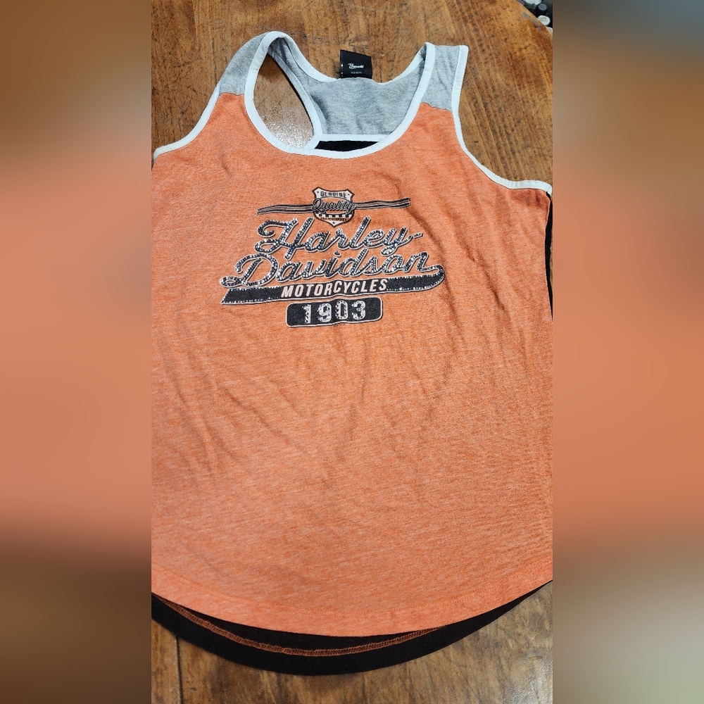 Harley-Davidson Womens Orange Tank Top Size M